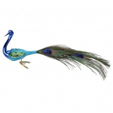 NEW - Inge Glas Glass Ornament - Peacock